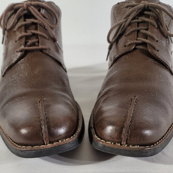 EUC Sandro Chukka Boot Mens US 10 D 5-Eye Brown Pebbled Leather - Made in Brazil - Picture 4 of 11